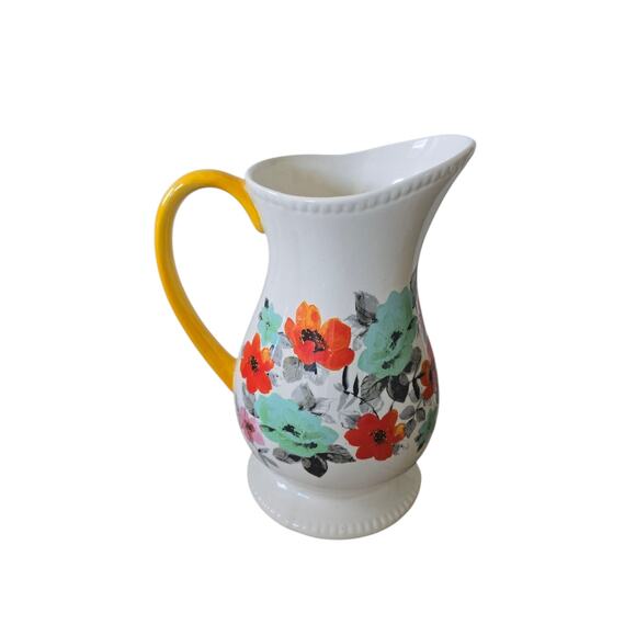 Pioneer Woman 10" Stoneware Pitcher/Vase Floral Pattern - Picture 4 of 5
